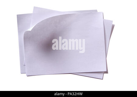 Several untidy pile white sticky post note Stock Photo