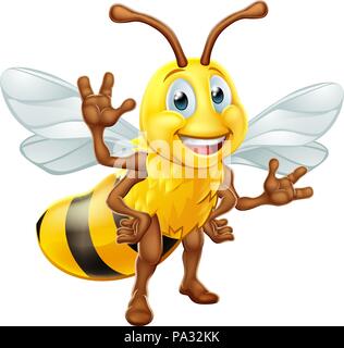 Bee Cartoon Character Stock Vector
