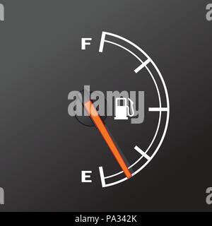 Fuel gauge - car dashboard device of gasoline level Stock Vector