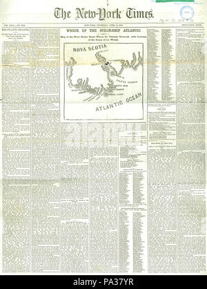 7 &quot;Wreck of the Steam-Ship Atlantic&quot;, The New York Times, front page, April 03, 1873