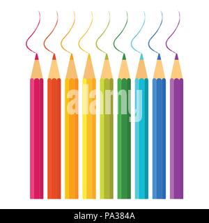 set of color pencils Stock Vector