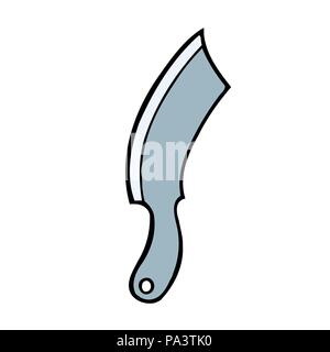 Old steel knife shovel on white parget backdrop. Bright grey color hand drawn stucco darby ladle object logo emblem pictogram in vintage art doodle ca Stock Vector