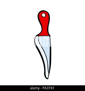 Old steel knife shovel on white parget backdrop. Bright grey color hand drawn stucco darby ladle object logo emblem pictogram in vintage art doodle ca Stock Vector
