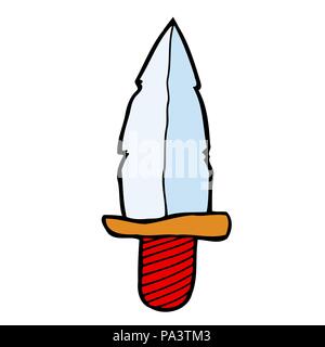 Old steel knife shovel on white parget backdrop. Bright grey color hand drawn stucco darby ladle object logo emblem pictogram in vintage art doodle ca Stock Vector