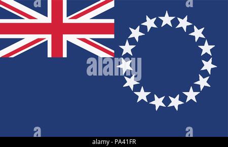 Detailed Illustration National Flag Cook Islands Stock Vector