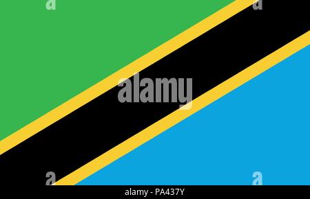 Detailed Illustration National Flag Tanzania Stock Vector