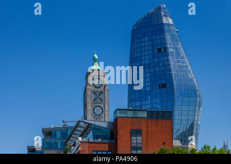 The New One Blackfriars Building and The Oxo Tower, Thames Riverside, London, England Stock Photo