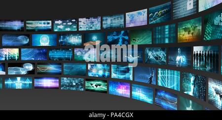 Content Marketing on a Video Wall as Digital Concept Stock Photo