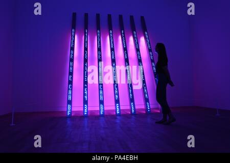 Tate MODERN OPENS NEW DISPLAY OF WORK BY JENNY HOLZER 20 July 2018 Stock Photo