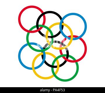 Colored rings on a white background Stock Vector