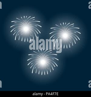fireworks on a blue background Stock Vector