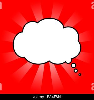 cloud of thoughts in red sun Stock Vector