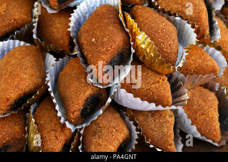 Makrout, North African semolina cookies filled with date paste Stock Photo