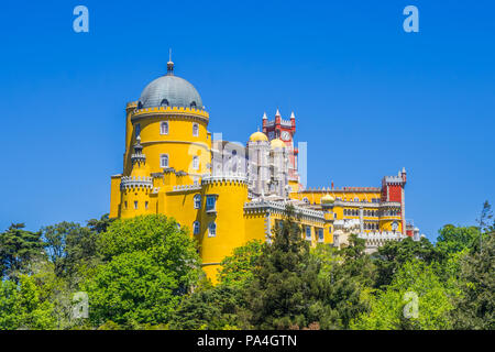 Colorful Sintra Pena National Palace (Palacio da Pena) Stock Photo