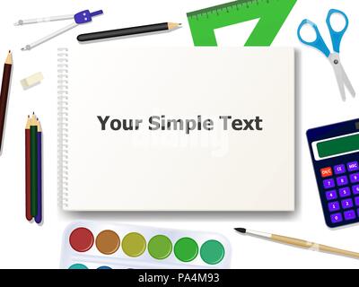 Vector illustration of school supplies tools Stock Vector