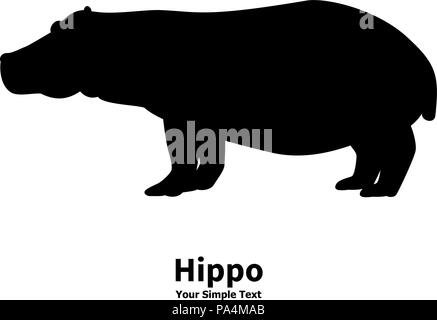 Vector illustration silhouette of a hippopotamus Stock Vector