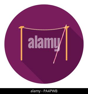 Tightrope icon in flat style isolated on white background. Circus symbol vector illustration. Stock Vector