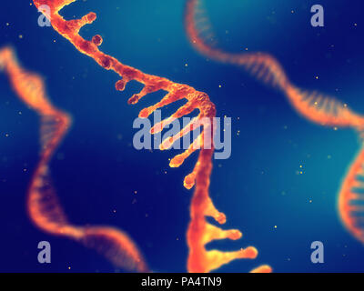 Single strand ribonucleic acid, RNA research and therapy Stock Photo