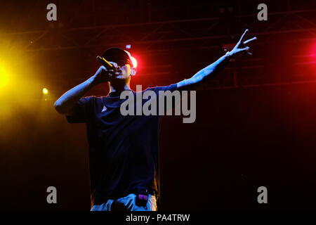 Noyz Narcos Italian rapper, on the stage of the Flowers Festival, a ...