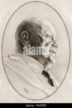 Jean Sibelius, born Johan Julius Christian Sibelius, 1865 – 1957.  Finnish composer and violinist.   Illustration by Gordon Ross, American artist and illustrator (1873-1946), from Living Biographies of Great Composers. Stock Photo