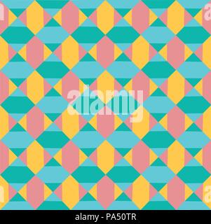 Vector modern colourful pastel geometry pattern abstract seamless background, retro texture Stock Vector