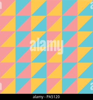 Vector modern colourful pastel geometry triangle pattern abstract seamless background, retro texture Stock Vector