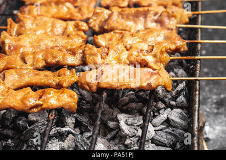 Grilled Pork Smoke Thai Street Food Delicious And Easy In Bangkok