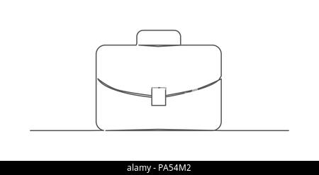 Briefcase One line drawing Stock Vector