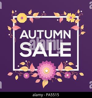 Autumn sale - modern vector colorful illustration Stock Vector