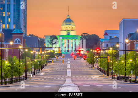 Montgomery, Alabama, USA with the State Capitol at dawn. Stock Photo