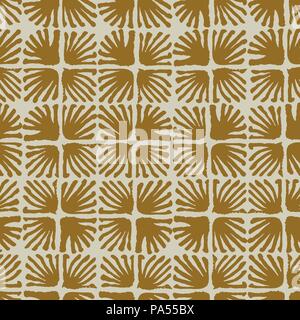 Vector seamless floral square tile brown pattern Stock Vector