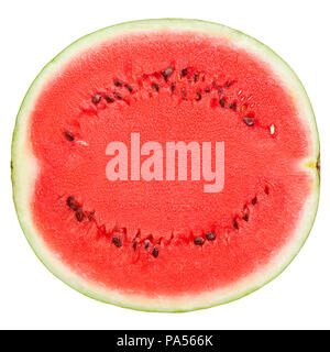 slice of delicious ripe watermelon, clipping path, on a white background, isolated, high quality photo  Stock Photo