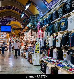ISTANBUL, TURKEY - JULY 10, 2017: Grand Bazaar  in Istanbul, Turkey. It is one of the largest and oldest covered markets in the world Stock Photo