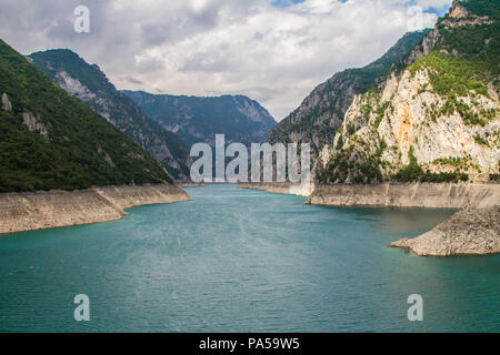 Montenegro Canyon of Piva lake in summer Stock Photo