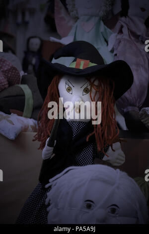 Halloween scary rag doll witch Stock Photo