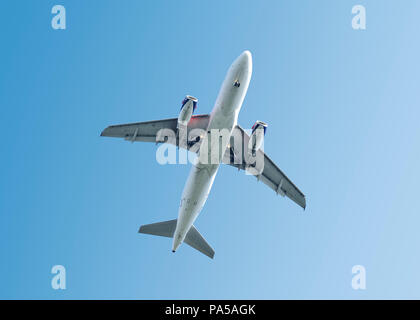 Airplane, Low Angle, UK Stock Photo