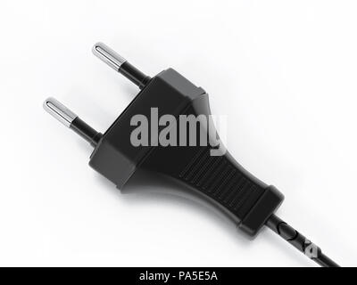 Type C Europe electric plug isolated on white background. 3D illustration. Stock Photo