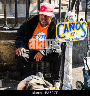 MEXICO CITY, MEXICO - DEC 29, 2011: Unidentified Mexican man in the street. 60% of Mexican people belong to the Mestizo ethnic group Stock Photo