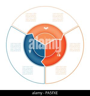 Ring of arrows Infographic. Chart template for presentation 3 options, circle  banner what can be used as business infograpchic,chart, diagram, table, Stock Vector