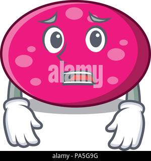Afraid ellipse mascot cartoon style vector illustration Stock Vector