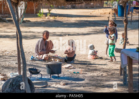 ANTANANARIVO, MADAGASCAR - JULY 3, 2011: Unidentified Madagascar children in the street. People in Madagascar suffer of poverty due to slow developmen Stock Photo