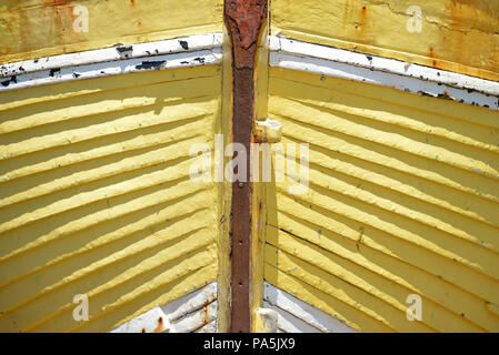 Detail of an old wooden boat hull Stock Photo