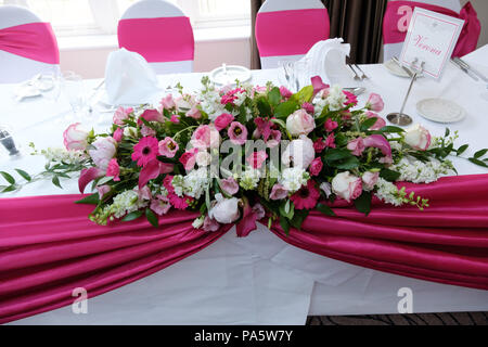 Wedding Table Flowers Stock Photo