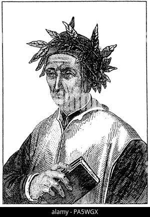 Dante Alighieri 1265 1321 poeta italiano. Grabado de 1840 Stock