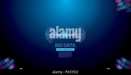 Big Data Futuristic Science Background with Copy Space. Vector Illustration. Circles in Different Color. Stock Vector