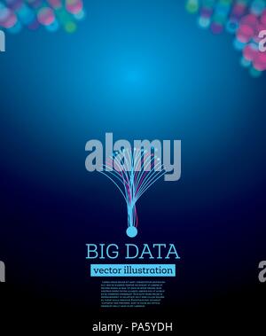 Big Data Futuristic Science Background with Copy Space. Vector Illustration. Circles in Different Color. Stock Vector