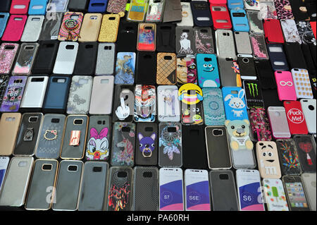 Mobile Phone cases and covers on display at a market held each