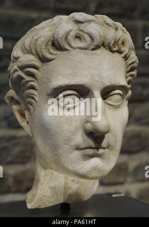 Nerva (30-98). Roman emperor. Bust. 96-98 AD. Marble. Roman-Germanic Museum. Cologne. Germany. Stock Photo
