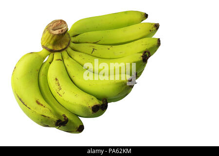 A green comb of bananas isolated on white background. Stock Photo