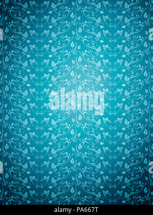 An illustration of a nice blue floral wallpaper Stock Photo